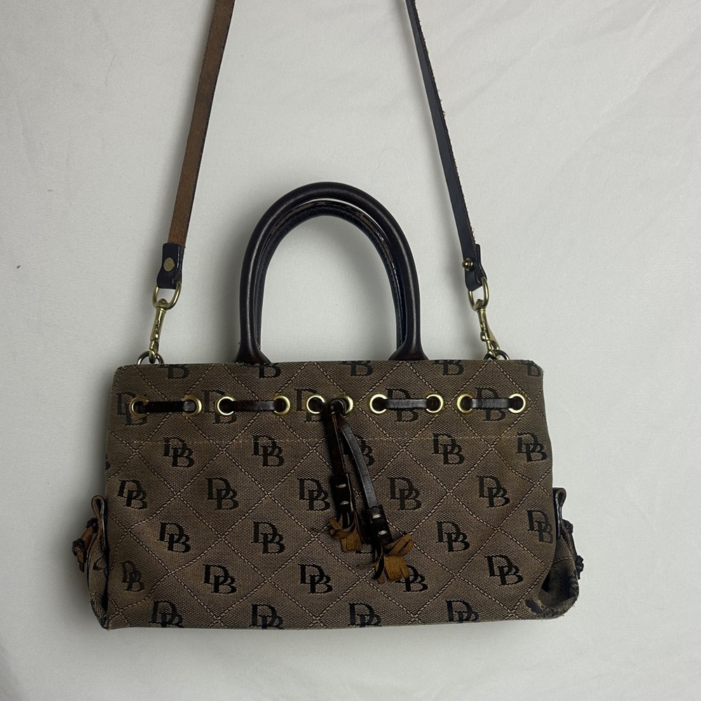 Vintage Dooney & Bourke Brown and Black Satchel tote